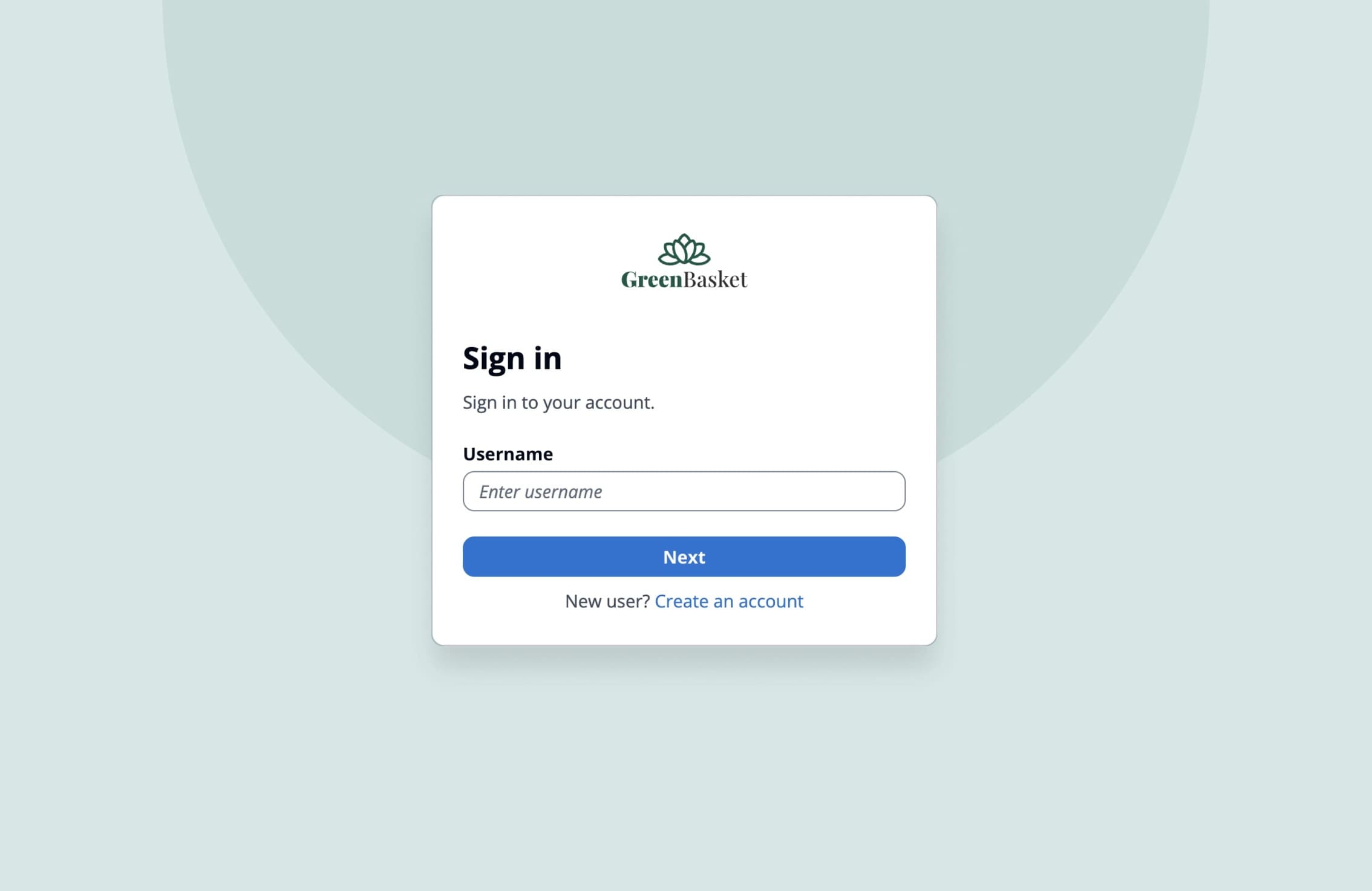 Login page
